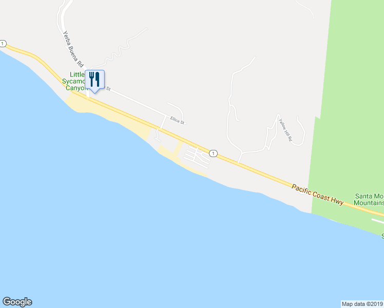 map of restaurants, bars, coffee shops, grocery stores, and more near 11856 Starfish Lane in Malibu