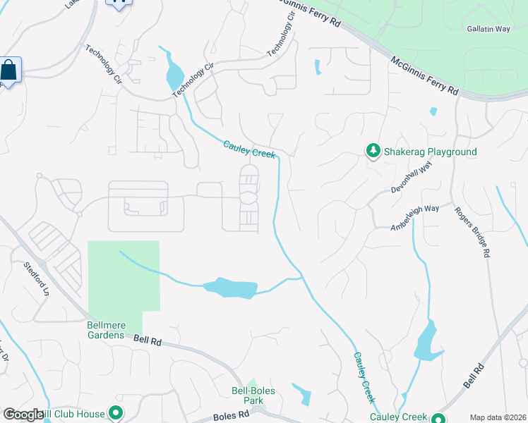 map of restaurants, bars, coffee shops, grocery stores, and more near 6414 Bellmoore Park Ln in Johns Creek