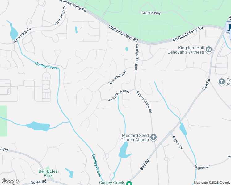map of restaurants, bars, coffee shops, grocery stores, and more near 7270 Amberleigh Way in Duluth
