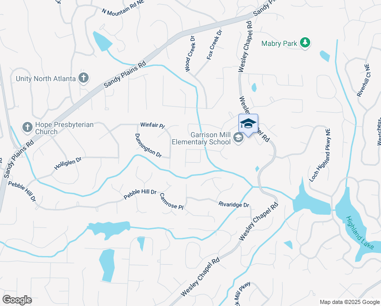 map of restaurants, bars, coffee shops, grocery stores, and more near 3810 Sweat Creek Run Northeast in Marietta