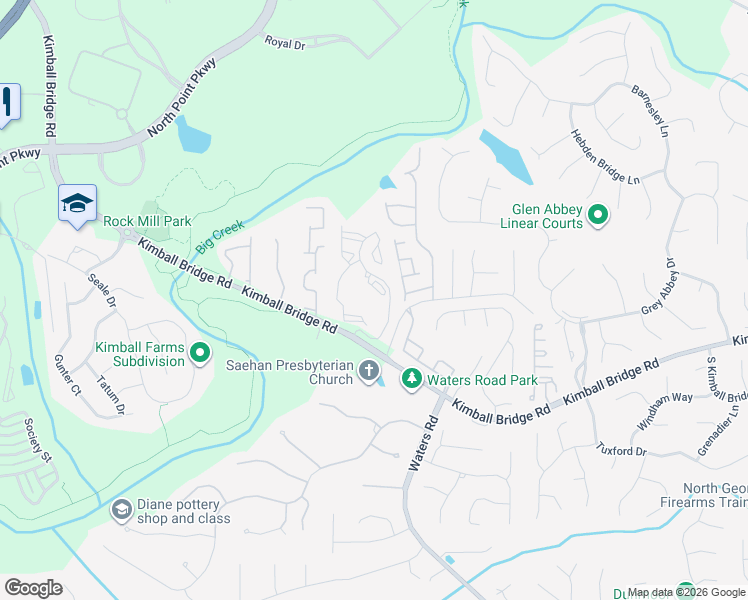 map of restaurants, bars, coffee shops, grocery stores, and more near Collingwood Lane in Alpharetta