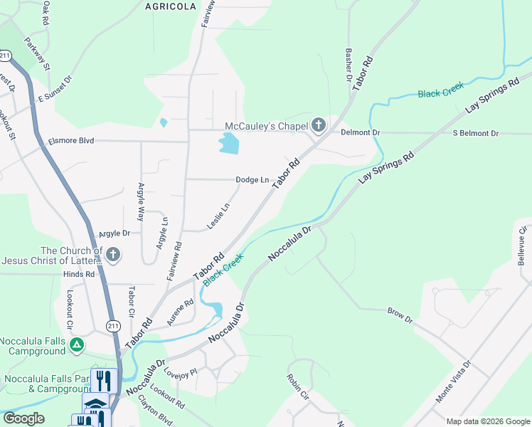 map of restaurants, bars, coffee shops, grocery stores, and more near 636 Tabor Road in Gadsden