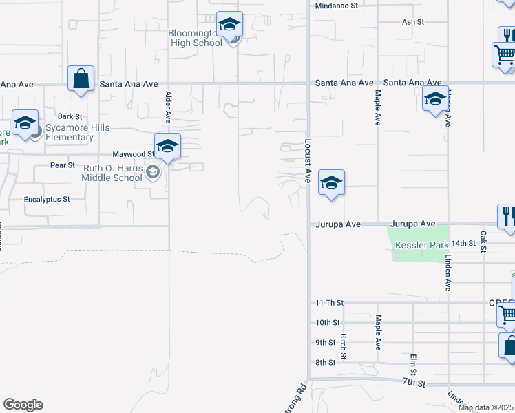 map of restaurants, bars, coffee shops, grocery stores, and more near 11251 Laurel Avenue in Bloomington
