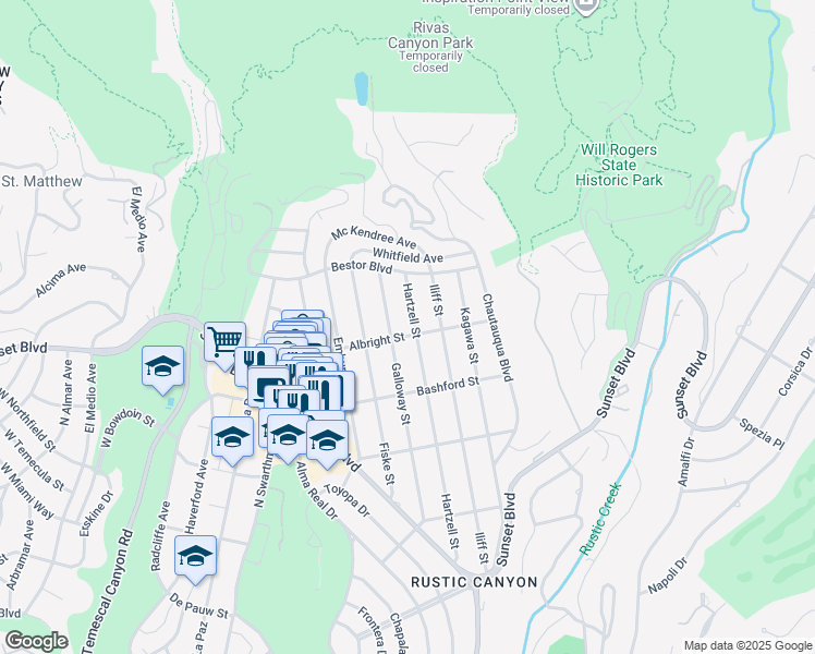 map of restaurants, bars, coffee shops, grocery stores, and more near 1107 Hartzell Street in Los Angeles