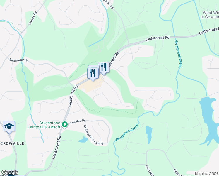 map of restaurants, bars, coffee shops, grocery stores, and more near 148 Golf Crest Drive in Acworth