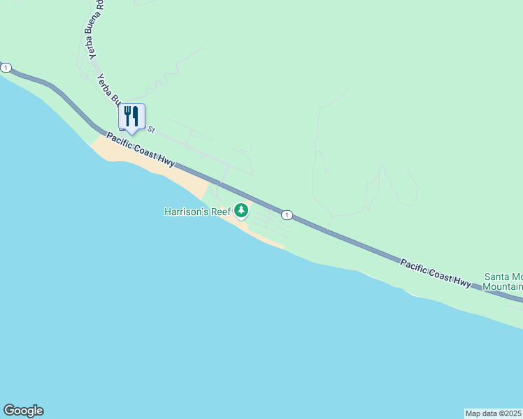 map of restaurants, bars, coffee shops, grocery stores, and more near 11862 Starfish Lane in Malibu