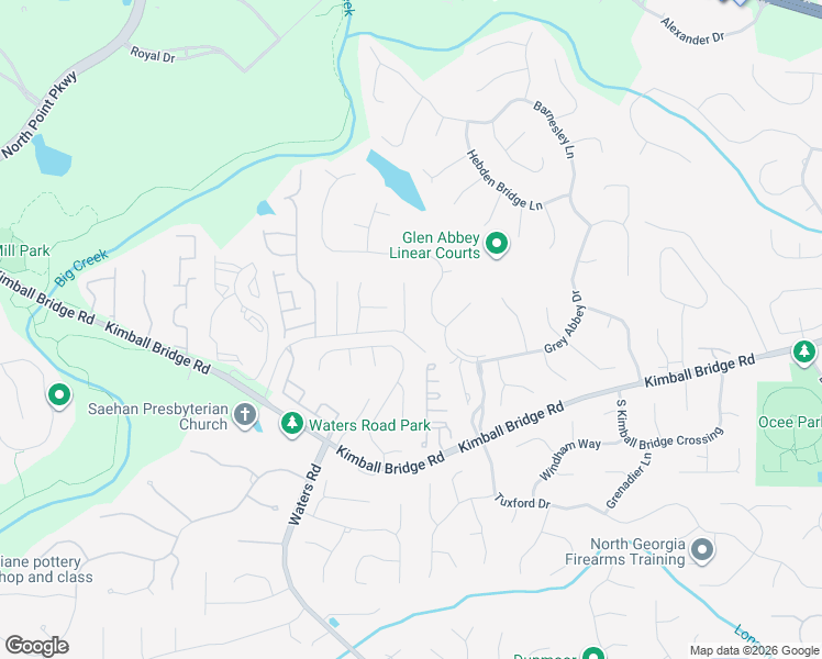 map of restaurants, bars, coffee shops, grocery stores, and more near 105 Parkside Close in Alpharetta