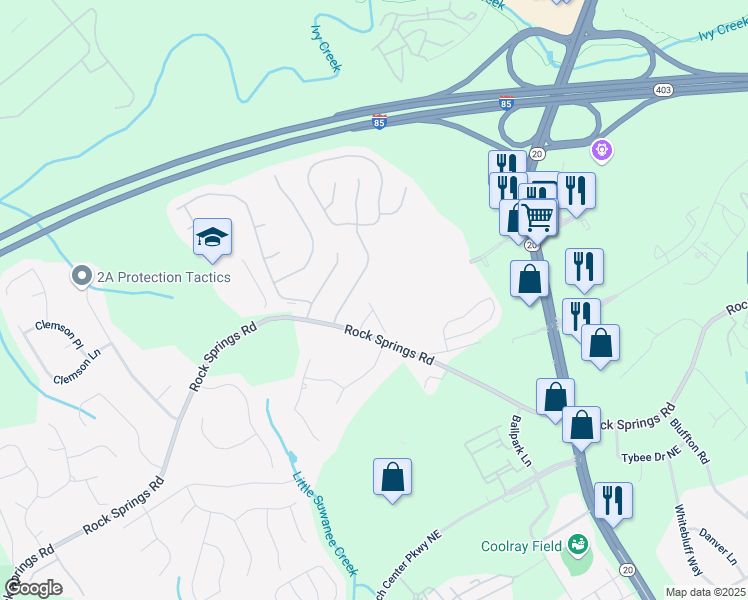 map of restaurants, bars, coffee shops, grocery stores, and more near 1028 Montague Place Court in Lawrenceville