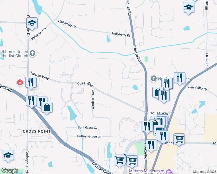 map of restaurants, bars, coffee shops, grocery stores, and more near 1120 Falstaff Drive in Roswell