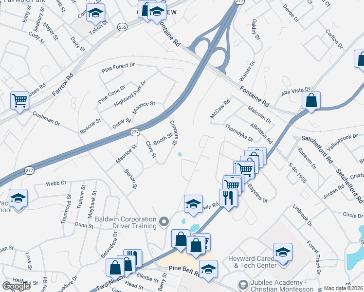 map of restaurants, bars, coffee shops, grocery stores, and more near 4040 Conners Street in Columbia