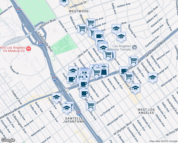 map of restaurants, bars, coffee shops, grocery stores, and more near 1640 California 1 in Redondo Beach