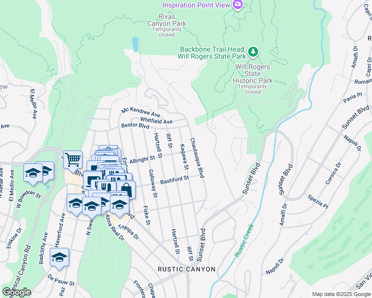 map of restaurants, bars, coffee shops, grocery stores, and more near 14613 Albright Street in Los Angeles