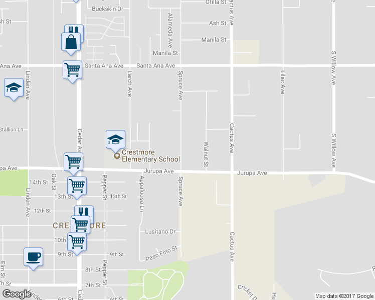 map of restaurants, bars, coffee shops, grocery stores, and more near 11225 Spruce Avenue in Bloomington