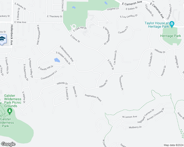 map of restaurants, bars, coffee shops, grocery stores, and more near 1505 South Fairway Knolls Road in West Covina