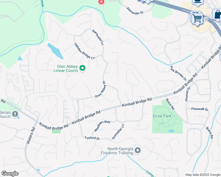 map of restaurants, bars, coffee shops, grocery stores, and more near 10990 Bracebridge Road in Alpharetta