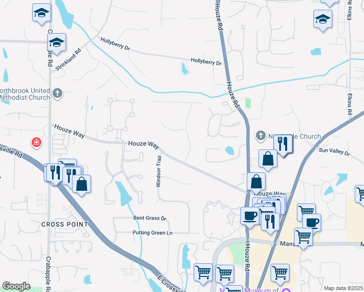 map of restaurants, bars, coffee shops, grocery stores, and more near 1120 Falstaff Drive in Roswell