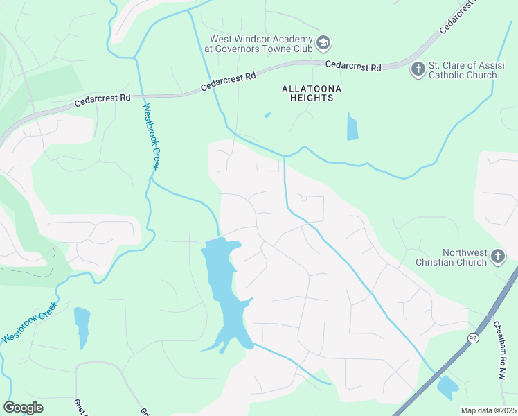 map of restaurants, bars, coffee shops, grocery stores, and more near 21 Picketts Ridge Lane in Acworth