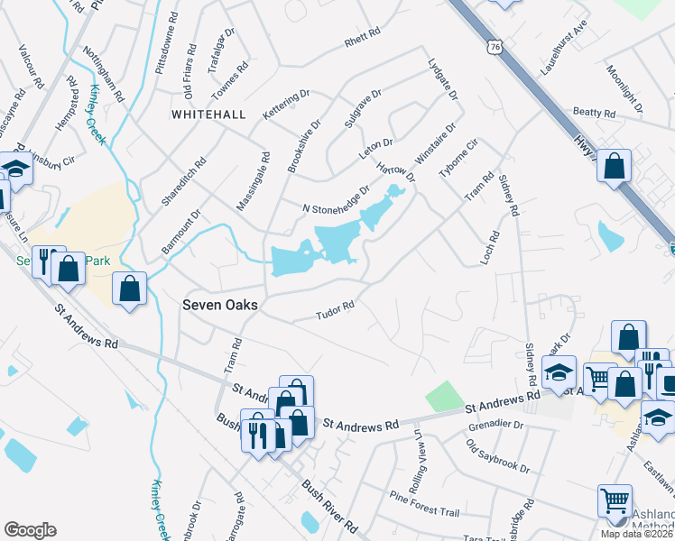map of restaurants, bars, coffee shops, grocery stores, and more near 263 Tram Road in Columbia