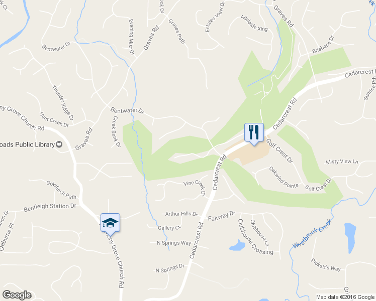 map of restaurants, bars, coffee shops, grocery stores, and more near 146 Fairway Overlook Drive in Acworth