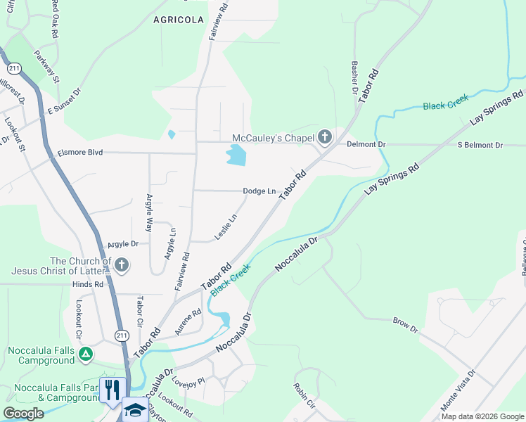 map of restaurants, bars, coffee shops, grocery stores, and more near 636 Tabor Road in Gadsden
