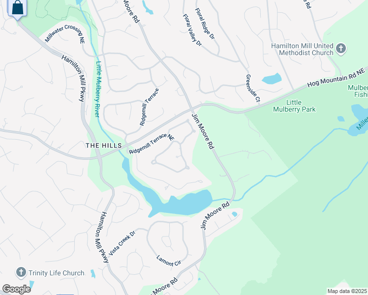 map of restaurants, bars, coffee shops, grocery stores, and more near 1434 Lake Heights Circle in Dacula