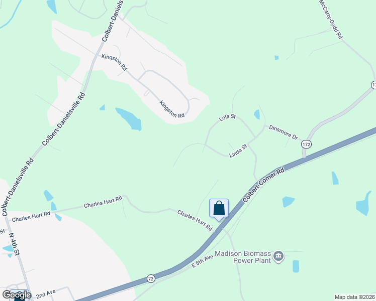 map of restaurants, bars, coffee shops, grocery stores, and more near 605 Linda Street in Colbert