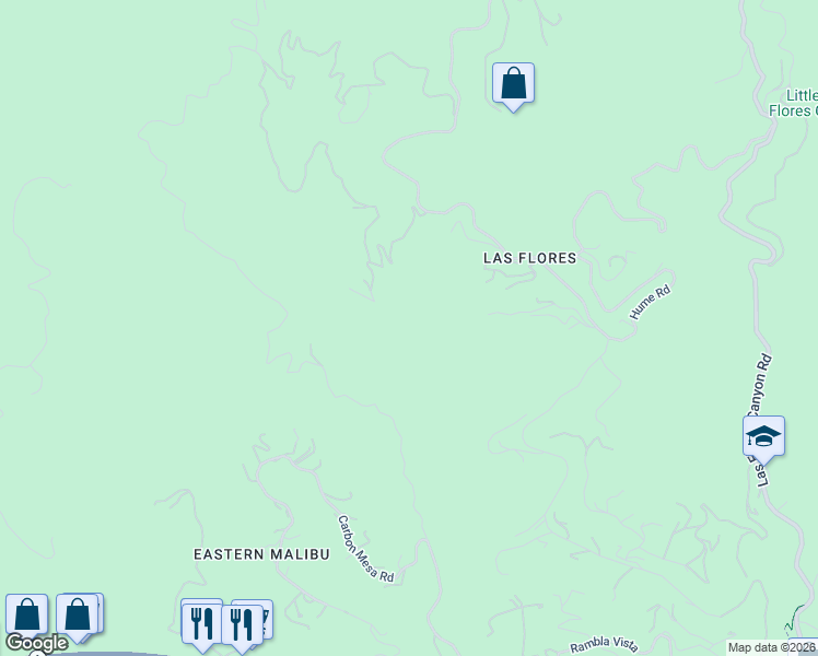 map of restaurants, bars, coffee shops, grocery stores, and more near Coal Canyon Road in Malibu