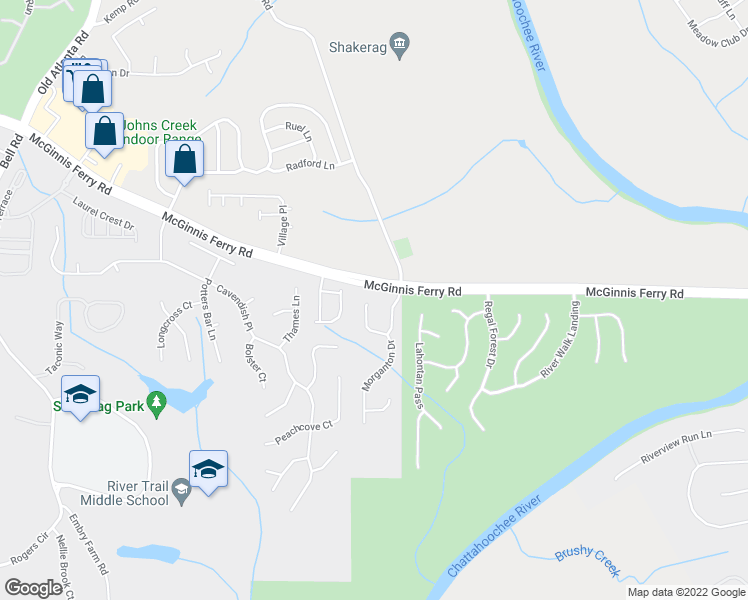 map of restaurants, bars, coffee shops, grocery stores, and more near 809 Morganton Drive in Johns Creek