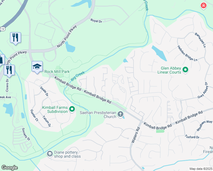 map of restaurants, bars, coffee shops, grocery stores, and more near 11139 Blackbird Lane in Alpharetta