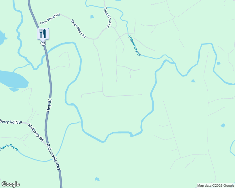 map of restaurants, bars, coffee shops, grocery stores, and more near 571 Durham Drive in Hoschton