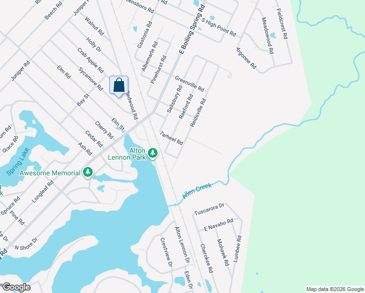 map of restaurants, bars, coffee shops, grocery stores, and more near 1680 Reidsville Road in Boiling Spring Lakes