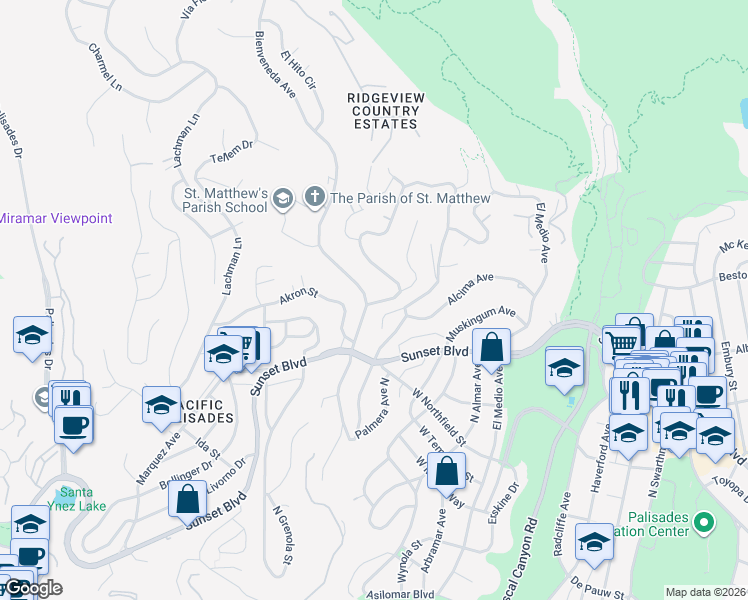 map of restaurants, bars, coffee shops, grocery stores, and more near 842 Bienveneda Avenue in Los Angeles