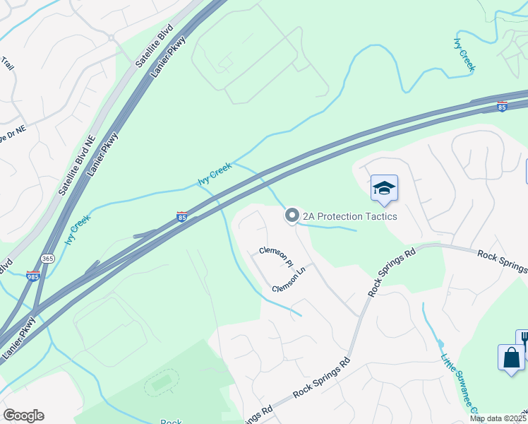 map of restaurants, bars, coffee shops, grocery stores, and more near 3161 Pagoda Trce in Lawrenceville