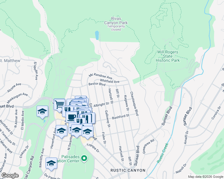 map of restaurants, bars, coffee shops, grocery stores, and more near 1152 Hartzell Street in Los Angeles
