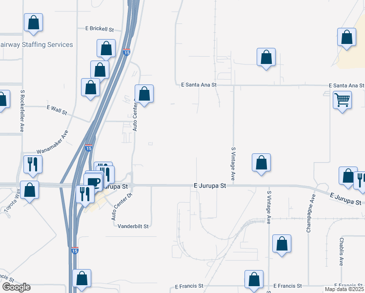 map of restaurants, bars, coffee shops, grocery stores, and more near 1000 Sarah Place in Ontario