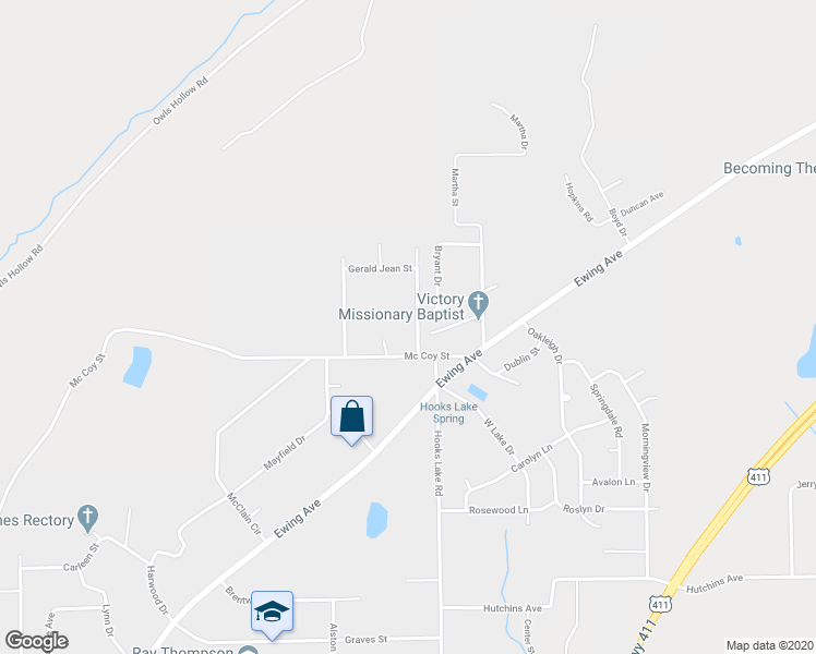 map of restaurants, bars, coffee shops, grocery stores, and more near 306 Michael Street in Gadsden