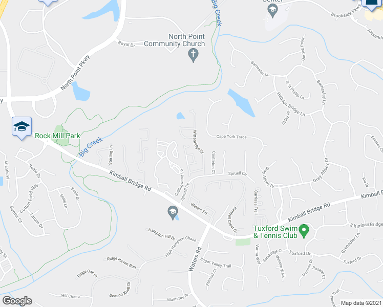 map of restaurants, bars, coffee shops, grocery stores, and more near 10900 Wittenridge Drive in Alpharetta