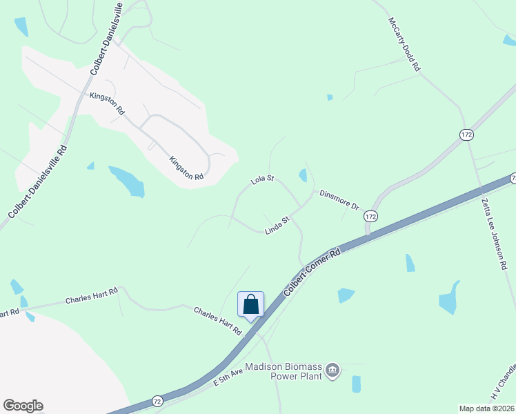 map of restaurants, bars, coffee shops, grocery stores, and more near 305 Lola Street in Colbert