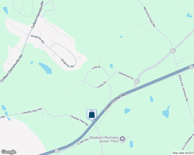 map of restaurants, bars, coffee shops, grocery stores, and more near 72 Fennell Lane in Colbert