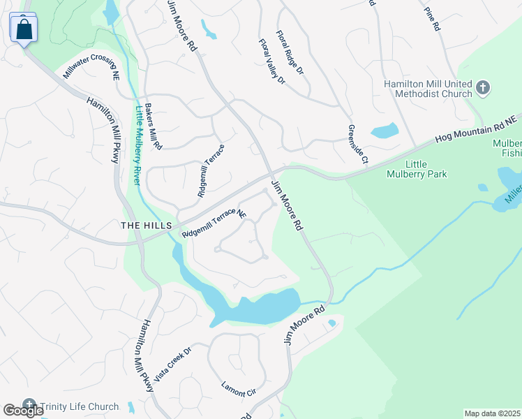 map of restaurants, bars, coffee shops, grocery stores, and more near 3517 Ridgemill Circle in Dacula