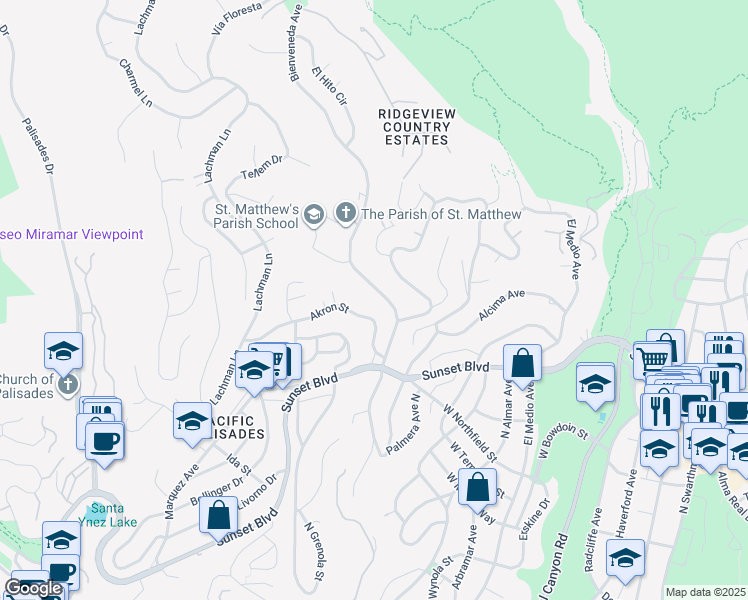 map of restaurants, bars, coffee shops, grocery stores, and more near 941 Bienveneda Avenue in Los Angeles