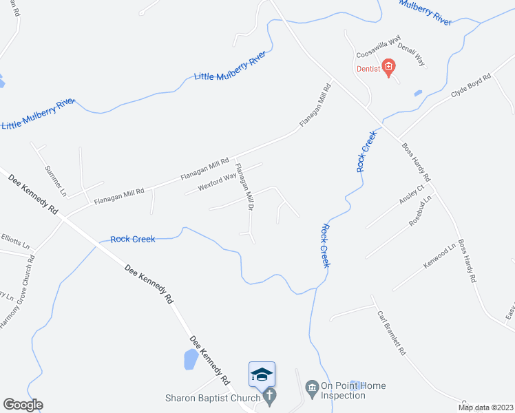 map of restaurants, bars, coffee shops, grocery stores, and more near 1414 Flanagan Mill Drive in Auburn