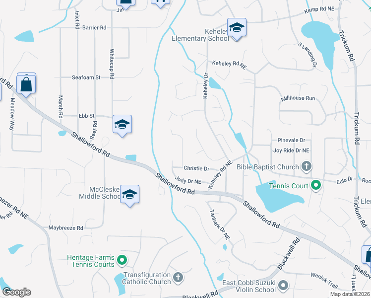 map of restaurants, bars, coffee shops, grocery stores, and more near 4162 Jody Court Northeast in Marietta
