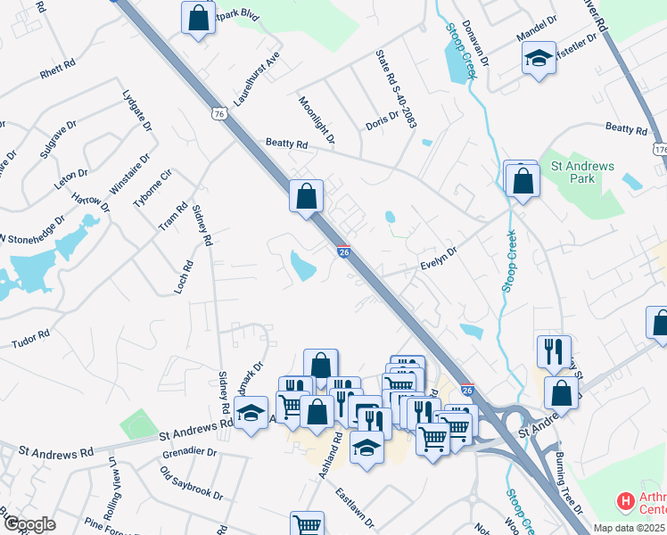 map of restaurants, bars, coffee shops, grocery stores, and more near 240 Jamil Road in Columbia