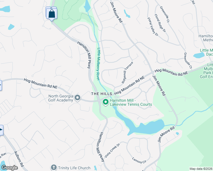 map of restaurants, bars, coffee shops, grocery stores, and more near 3092 Green Farm Trail in Dacula