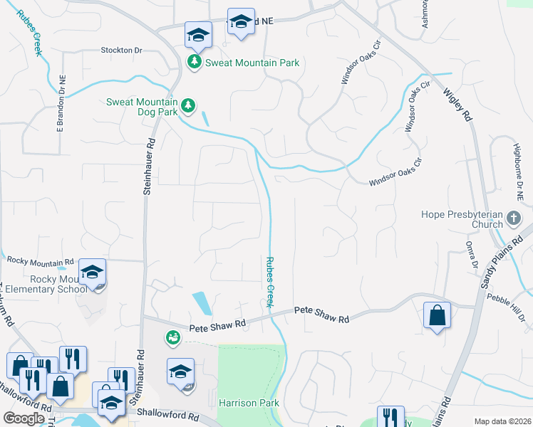 map of restaurants, bars, coffee shops, grocery stores, and more near 2714 Arbor Summit in Marietta