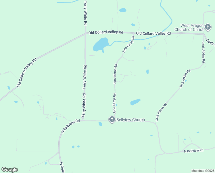 map of restaurants, bars, coffee shops, grocery stores, and more near June Kemp Road in Aragon