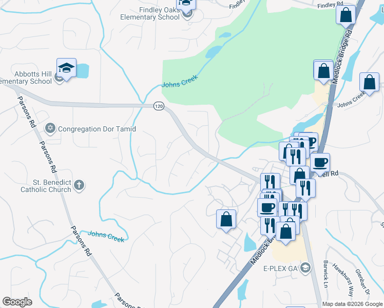 map of restaurants, bars, coffee shops, grocery stores, and more near 110 Oakmont Court in Duluth