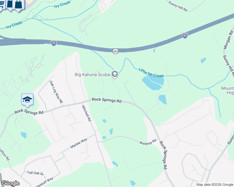 map of restaurants, bars, coffee shops, grocery stores, and more near 2530 Ivy Stone Trail in Buford