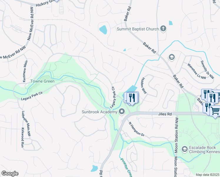 map of restaurants, bars, coffee shops, grocery stores, and more near 3960 Bellingrath Main Northwest in Kennesaw